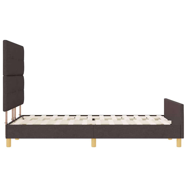 vidaXL Cadre de lit avec tête de lit Marron foncé 160 x 200 cm Tissu