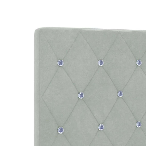Boxspringbett 120x200 cm Hellgrau Samt
