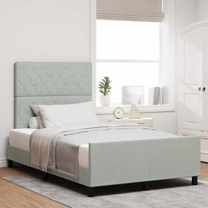 Boxspringbett 120x200 cm Hellgrau Samt