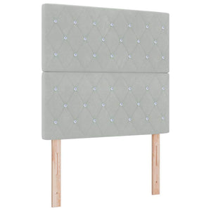Boxspringbett 120x200 cm Hellgrau Samt