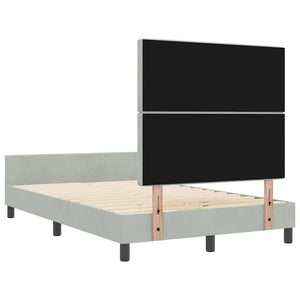 Boxspringbett 120x200 cm Hellgrau Samt