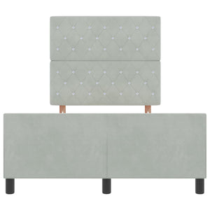 Boxspringbett 120x200 cm Hellgrau Samt