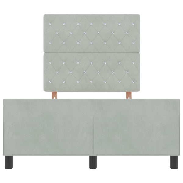 Boxspringbett 120x200 cm Hellgrau Samt