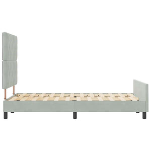 Boxspringbett 120x200 cm Hellgrau Samt