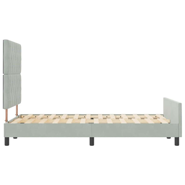 Boxspringbett 120x200 cm Hellgrau Samt
