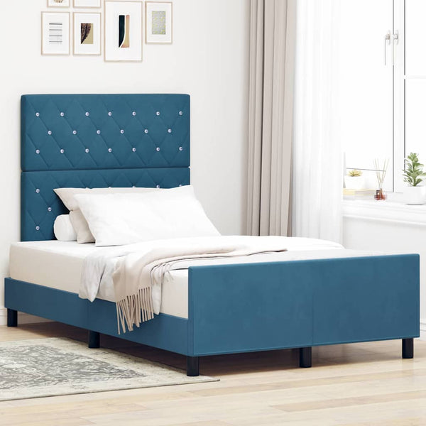 Boxspringbett Dunkelblau 120x200 cm Samt
