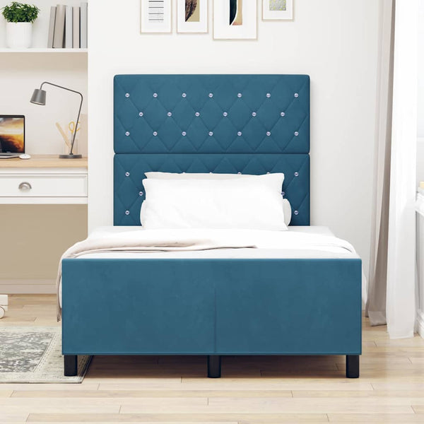 Boxspringbett Dunkelblau 120x200 cm Samt