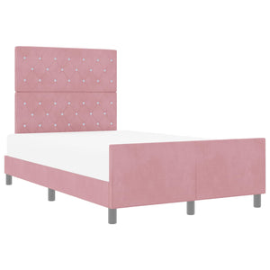 vidaXL Lit coffre avec tête de lit Rose 120 x 200 cm Velours