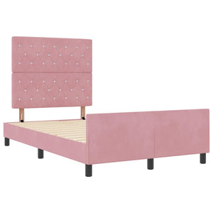 vidaXL Lit coffre avec tête de lit Rose 120 x 200 cm Velours