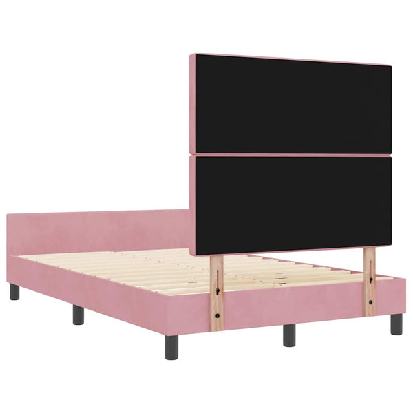 vidaXL Lit coffre avec tête de lit Rose 120 x 200 cm Velours