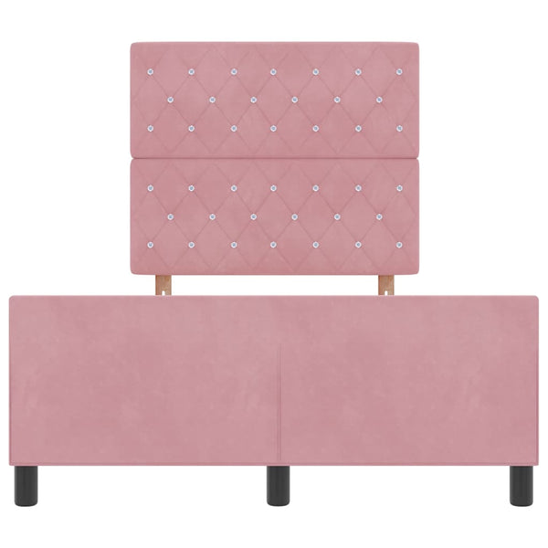 vidaXL Lit coffre avec tête de lit Rose 120 x 200 cm Velours