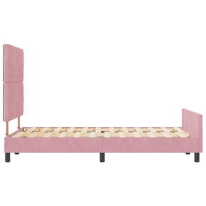 vidaXL Lit coffre avec tête de lit Rose 120 x 200 cm Velours