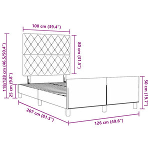 vidaXL Lit coffre avec tête de lit Rose 120 x 200 cm Velours