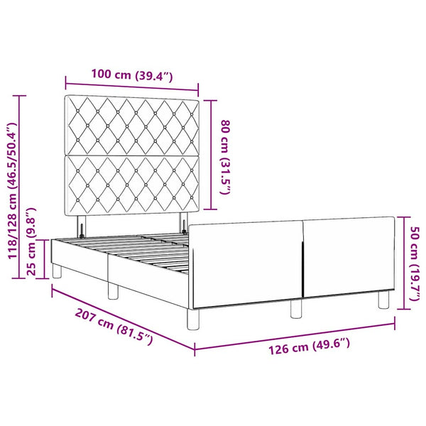 vidaXL Lit coffre avec tête de lit Rose 120 x 200 cm Velours