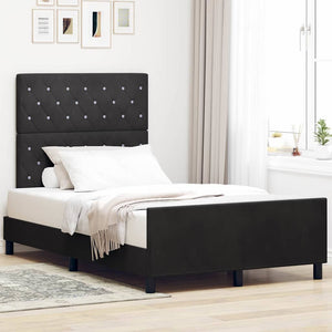 Boxspringbett Schwarz Samt 120x200 cm