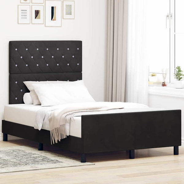 Boxspringbett Schwarz Samt 120x200 cm