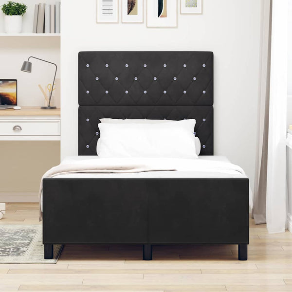 Boxspringbett Schwarz Samt 120x200 cm