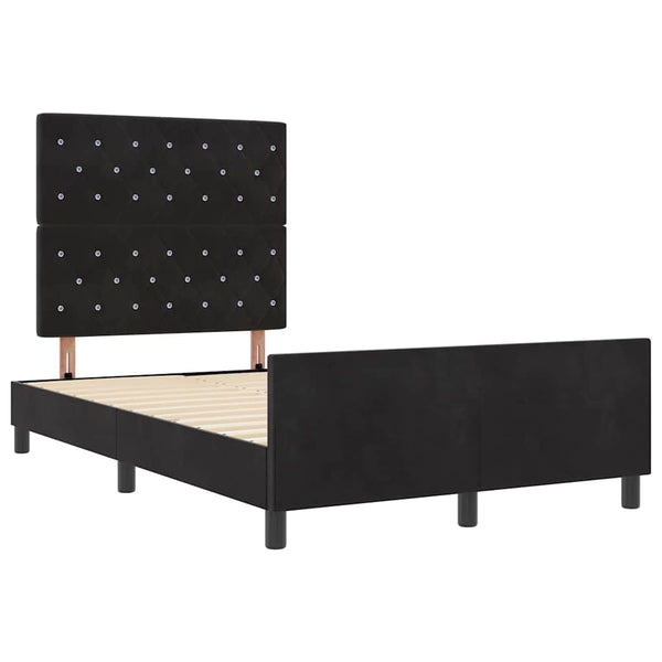 Boxspringbett Schwarz Samt 120x200 cm