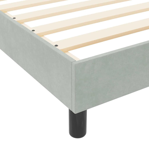 Boxspringbett Hellgrau Samt 120x190 cm