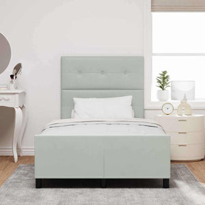 Boxspringbett Hellgrau Samt 120x190 cm