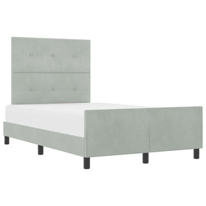 Boxspringbett Hellgrau Samt 120x190 cm