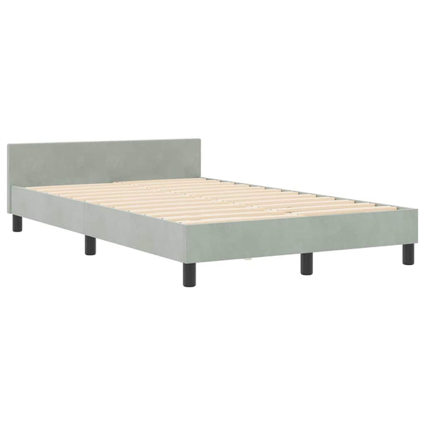 Boxspringbett Hellgrau Samt 120x190 cm