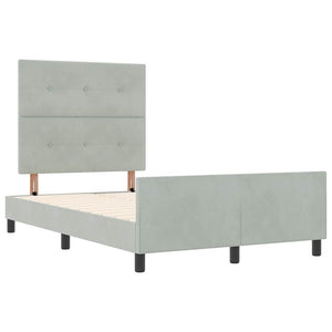 Boxspringbett Hellgrau Samt 120x190 cm