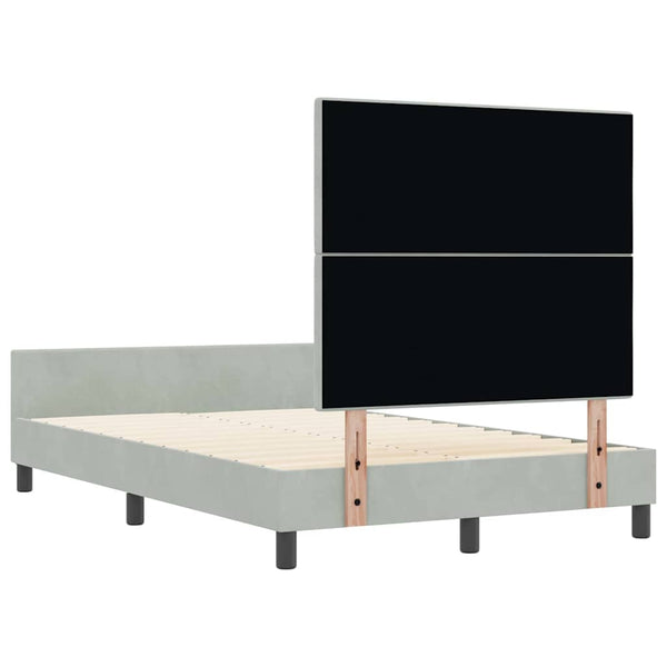 Boxspringbett Hellgrau Samt 120x190 cm