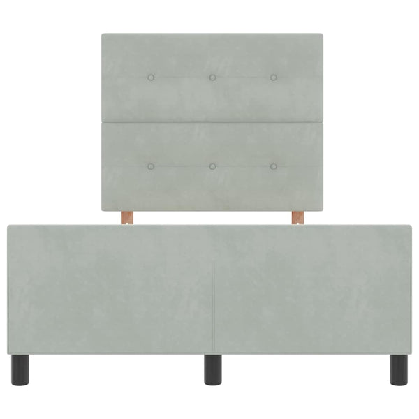 Boxspringbett Hellgrau Samt 120x190 cm