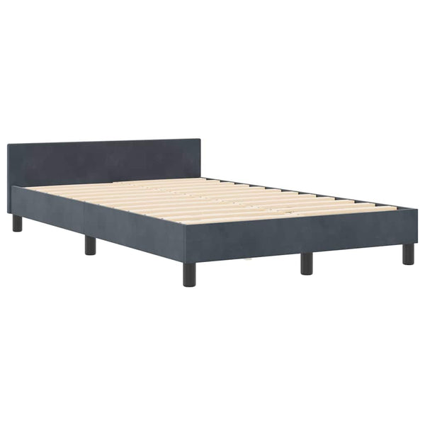 vidaXL Lit boxspring avec tête de lit Gris foncé 120 x 190 cm Velours