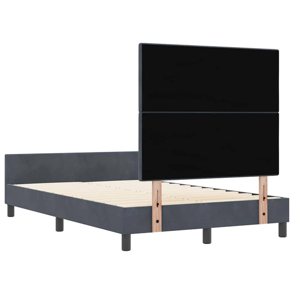 vidaXL Lit boxspring avec tête de lit Gris foncé 120 x 190 cm Velours