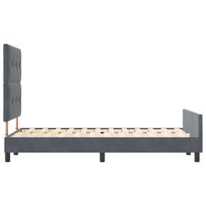 vidaXL Lit boxspring avec tête de lit Gris foncé 120 x 190 cm Velours