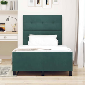 vidaXL Lit tapissier avec tête de lit vert foncé 120 x 190 cm Velours