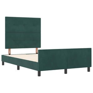 vidaXL Lit tapissier avec tête de lit vert foncé 120 x 190 cm Velours