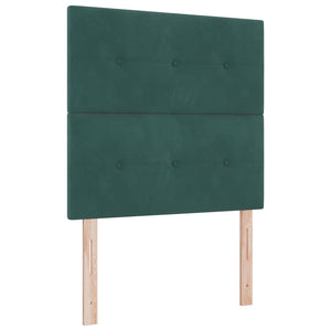 vidaXL Lit tapissier avec tête de lit vert foncé 120 x 190 cm Velours