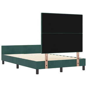 vidaXL Lit tapissier avec tête de lit vert foncé 120 x 190 cm Velours