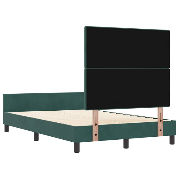 vidaXL Lit tapissier avec tête de lit vert foncé 120 x 190 cm Velours