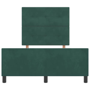 vidaXL Lit tapissier avec tête de lit vert foncé 120 x 190 cm Velours
