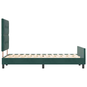 vidaXL Lit tapissier avec tête de lit vert foncé 120 x 190 cm Velours