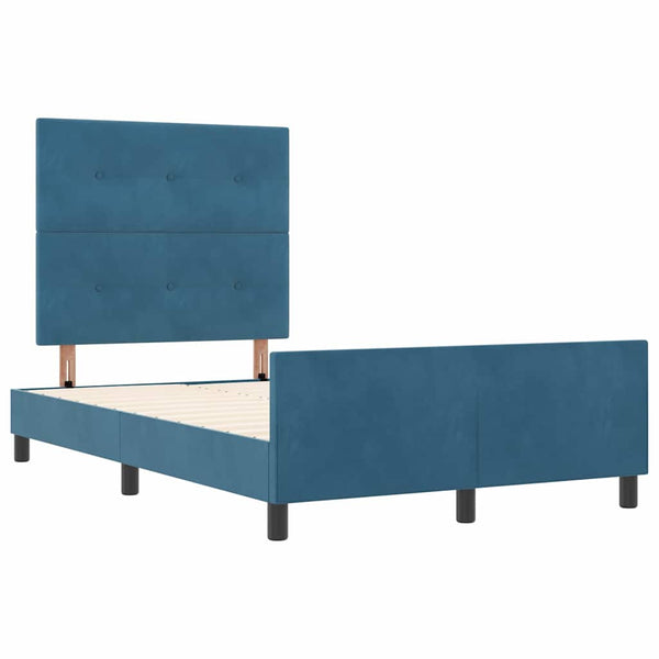 Boxspringbett Dunkelblau Samt 120x190 cm