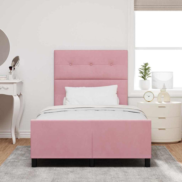Boxspringbett Rosa Samt 120x190 cm mit Kopfteil