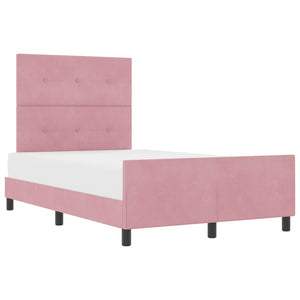 Boxspringbett Rosa Samt 120x190 cm mit Kopfteil
