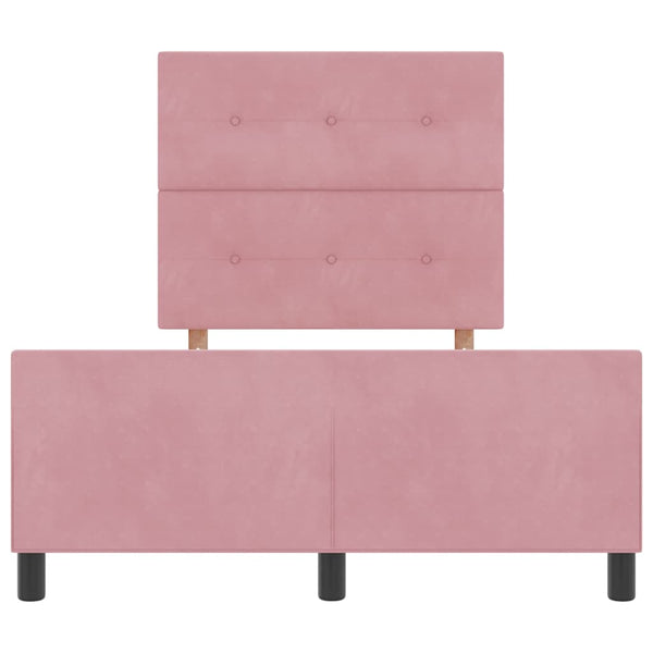 Boxspringbett Rosa Samt 120x190 cm mit Kopfteil
