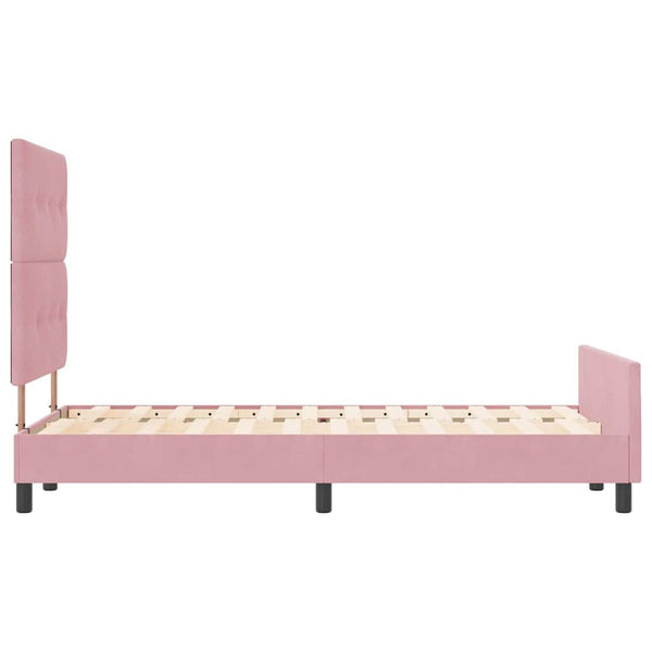 Boxspringbett Rosa Samt 120x190 cm mit Kopfteil