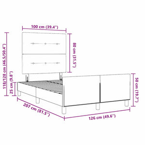 Boxspringbett Dunkelgrau Samt 120x200 cm