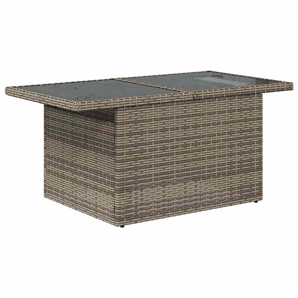 Gartensofa Set Grau Poly Rattan mit Kissen 5-teilig