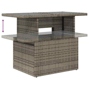 Gartensofa Set Grau Poly Rattan mit Kissen 5-teilig