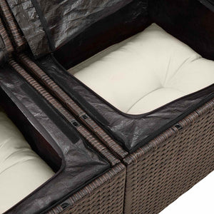 Gartensofa Set Braun Poly Rattan 6-teilig