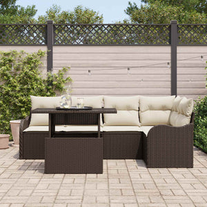 Gartensofa Set Braun Poly Rattan 6-teilig
