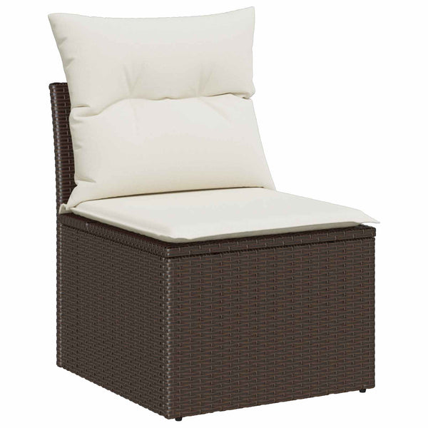 Gartensofa Set Braun Poly Rattan 6-teilig